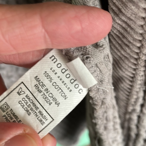 Mododoc gray cotton coat with hood. Size L - Picture 6 of 9